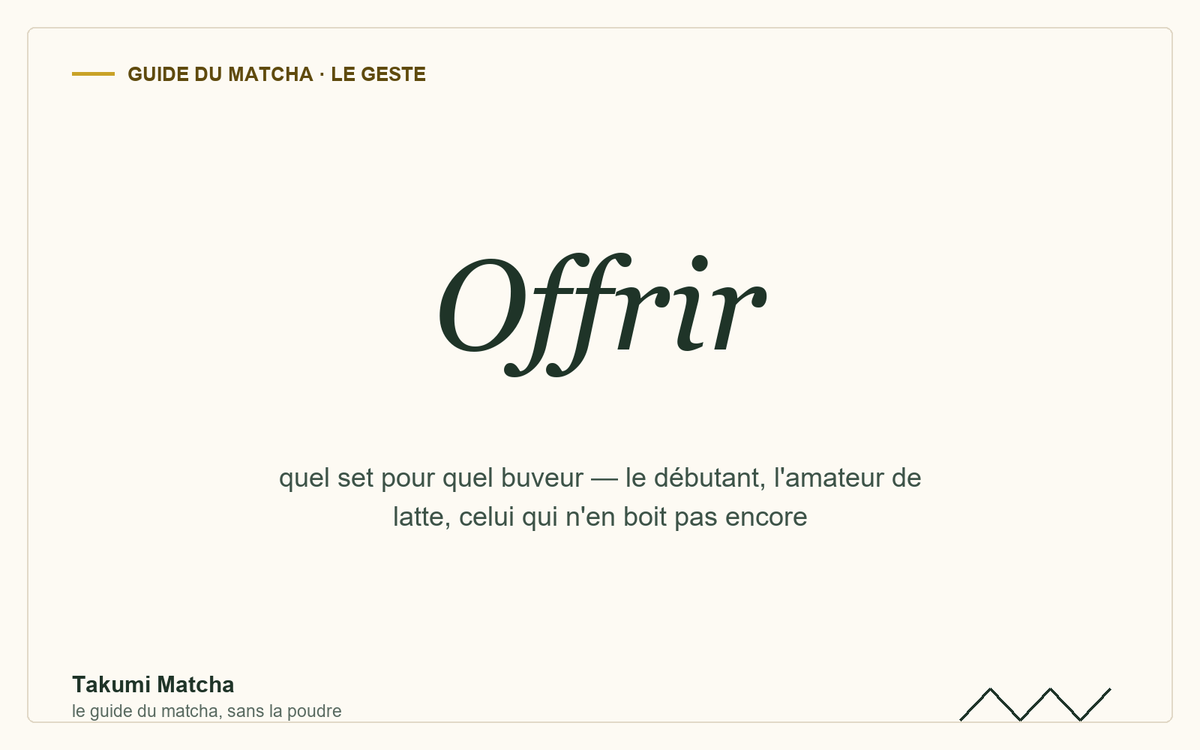 Offrir — couverture de l'article « Offrir un set matcha », Takumi Matcha