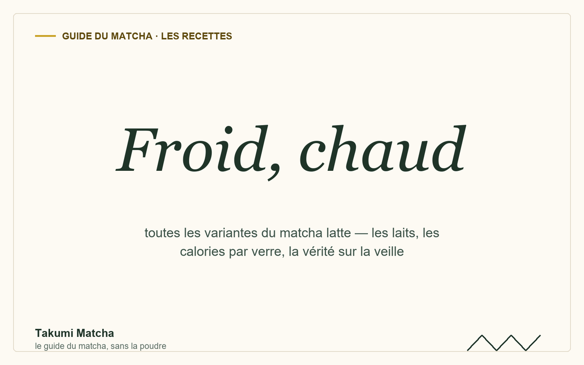 Froid, chaud — couverture de l'article « Matcha latte : toutes les variantes », Takumi Matcha
