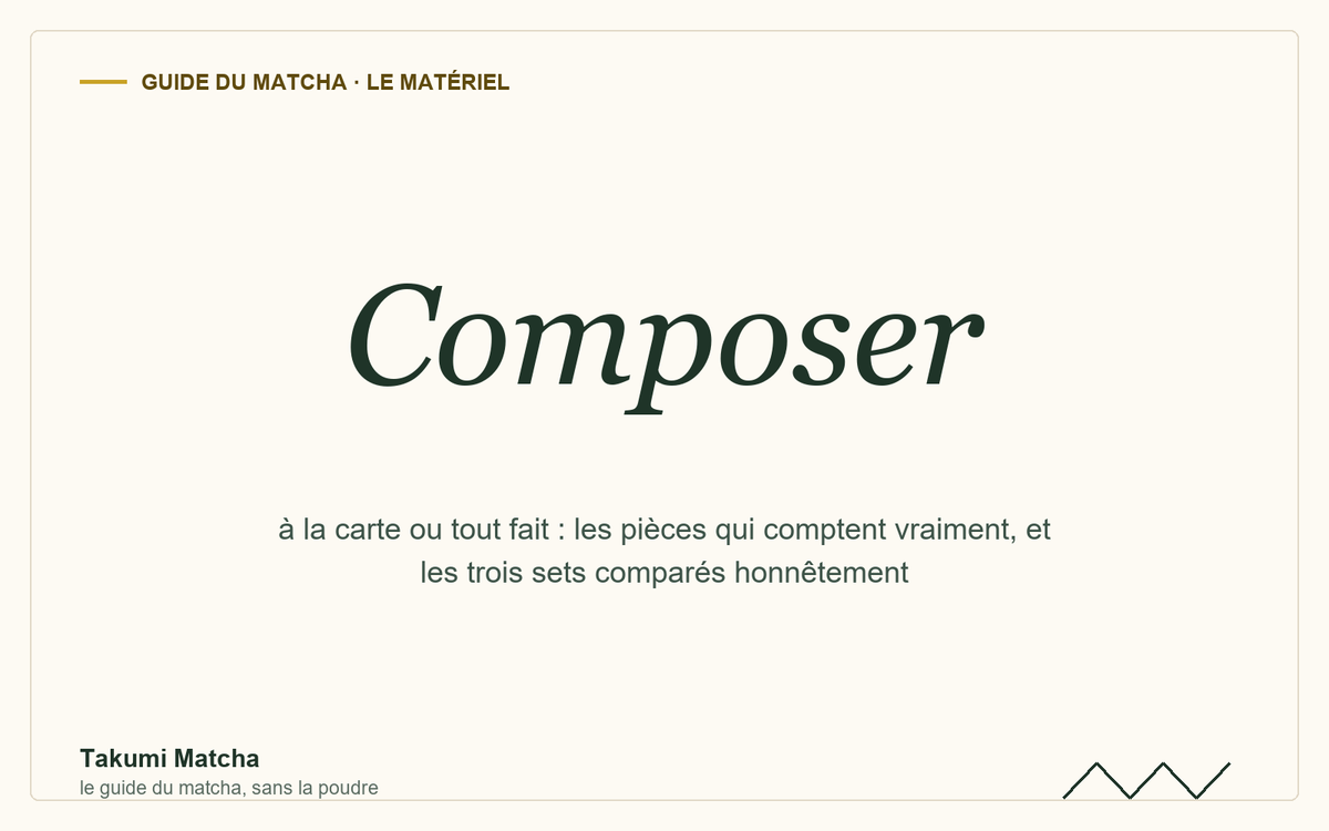Composer — couverture de l'article « Set matcha : composer le sien », Takumi Matcha